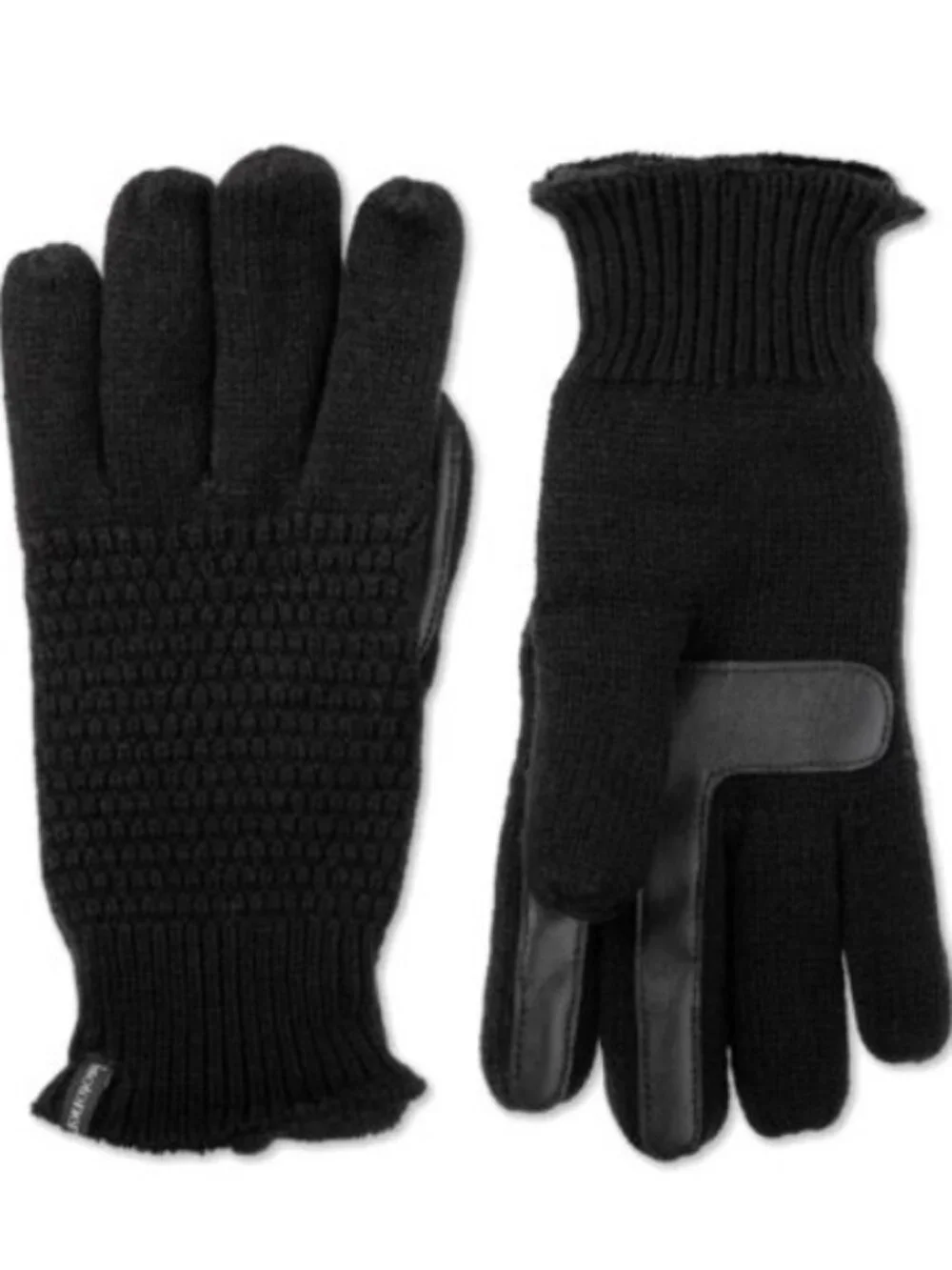 Isotoner‎ Womens One Size Fits Most Textured Touchscreen Gloves in Black 1300
